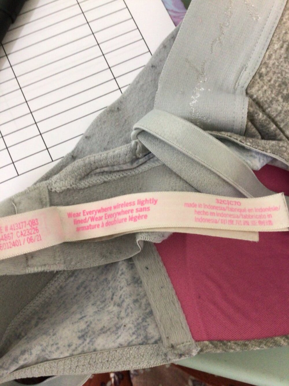 Pink Victoria's Secret Wear Everywhere WIreless Lightly Lined Bra 32C Gray - Picture 6 of 6
